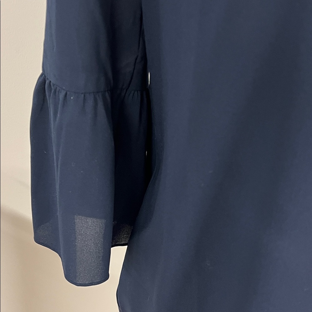 Elegant JCREW Navy Blue Women's Bell Sleeve Shift Dress - Picture 6 of 6